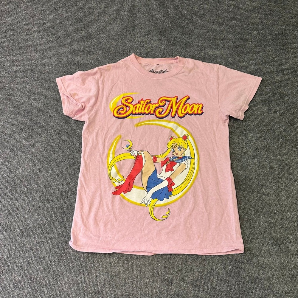 Sailor Moon T-Shirt Womens Size S Pink Graphic Anime Short Sleeve Fair Condition